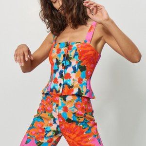 MARA HOFFMAN MALIN FLORAL PRINT BUSTIER TOP